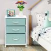 Nightstand Storage Organizer with 3 Drawers - Kids Girls, Boys Bedroom Furniture Storage Chest for Clothes, Closet Organization - Steel Frame, Wood To