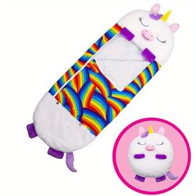 Kids Sleeping Bag, Soft Sleepy Sack For Kids & Toddlers  Easy Roll Up Design For School, Daycare  Children Sleeping Bags Play Pillow Sleep Sack (Option: White Horse-180x70CM)
