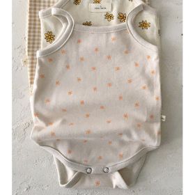 21 New Korean Version Of The Newborn Baby Soft Sling One-Piece Comfortable Romper Vest Triangle Bag Fart Clothes (Option: Floret-80cm)