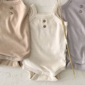 21 New Korean Version Of The Newborn Baby Soft Sling One-Piece Comfortable Romper Vest Triangle Bag Fart Clothes (Option: White-80cm)