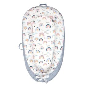 Baby Crib Bed Foldable Newborn Bionic Bed Baby Supplies (Option: rainbow-90x50CM)