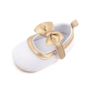 Spring And Autumn Baby Knit Breathable Comfortable Baby Toddler Shoes (Option: Golden-12cm)