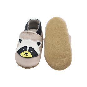Cowhide Baby Cartoon Toddler Shoes (Option: Light Pink Bear Head-S)