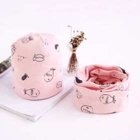 Two-piece Towel Baby Cotton Collar Hat Set (Option: Pink-S)