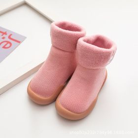 Children's Fleece-lined Floor Shoes (Option: Pink-20or21)