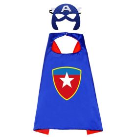 Newest Superhero Kids Capes and Masks Spiderman Costume Double Cape Superhero Kids Cosplay 3-12 Year Old Boy Halloween Gift (Color: 17)