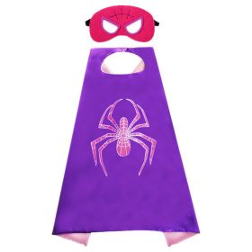 Newest Superhero Kids Capes and Masks Spiderman Costume Double Cape Superhero Kids Cosplay 3-12 Year Old Boy Halloween Gift (Color: 26)
