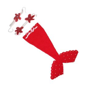 Newborn Photography Props Baby Knitting Wool Material Photography Costume (Color: Red)