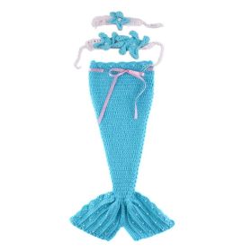 Newborn Photography Props Baby Knitting Wool Material Photography Costume (Color: Blue)