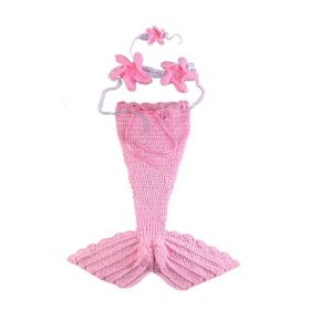 Newborn Photography Props Baby Knitting Wool Material Photography Costume (Color: Pink)