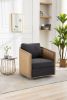 COOLMORE Swivel Barrel Chair, Comfy Round Accent Sofa Chair for Living Room, 360 Degree Swivel Barrel Club Chair, Leisure Arm Chair for Nursery, Hotel