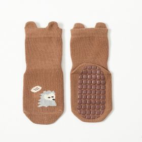 Spring And Autumn Children's Anti-slip Cartoon Room Socks (Option: Caramel-S)