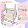 Toddler Slide and Swing Set 5 in 1, Kids Playground Climber Slide Playset with Basketball Hoop Freestanding Combination for Babies Indoor & Outdoor