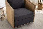COOLMORE Swivel Barrel Chair, Comfy Round Accent Sofa Chair for Living Room, 360 Degree Swivel Barrel Club Chair, Leisure Arm Chair for Nursery, Hotel