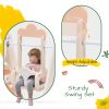 6-in-1 Toddler Climber and Swing Set Kids Playground Climber Swing Playset with Tunnel, Climber, Whiteboard,Toy Building Block Baseplates, Basketball