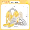Toddler Slide and Swing Set 5 in 1, Kids Playground Climber Slide Playset with Basketball Hoop Freestanding Combination for Babies Indoor & Outdoor