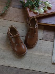 Vintage Hollowed Out Leather Shoes Baby (Option: Brown-28)
