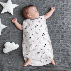 Cotton Gauze Sleeveless Vest Newborn Children's Sleeping Bag (Option: Bear style6-M)