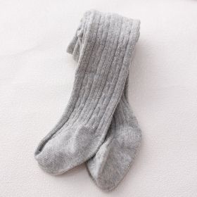 Fashion Simple Baby Cotton Solid Color Pantyhose (Option: Light Gray-6to8 Years Old)