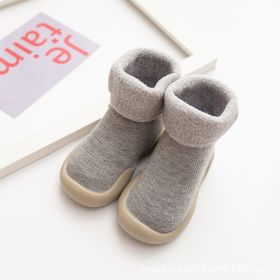 Children's Fleece-lined Floor Shoes (Option: Gray-26or27)