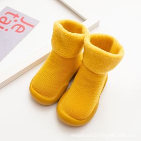 Children's Fleece-lined Floor Shoes (Option: Yellow-26or27)