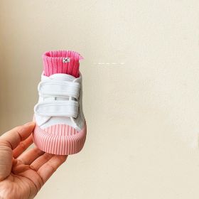 Korean Style Children's Canvas Shoes Spring And Autumn (Option: White Foundation-25 Yards)