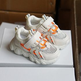 Children's Breathable Mesh Shoes Sneakers (Option: Hollow Single Mesh Beige-22 Yards)