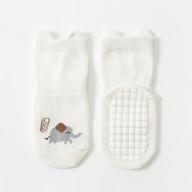 Spring And Autumn Children's Anti-slip Cartoon Room Socks (Option: White-M)