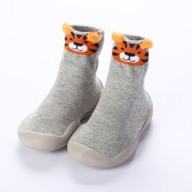 Children's Floor Socks Silicone Soft Bottom Floor Shoes (Option: Light Gray-22or23)
