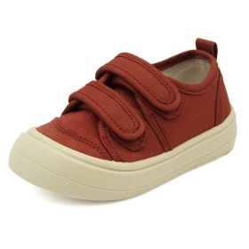 Children's Canvas Shoes Spring And Autumn Velcro Boys 'and Girls' Sneakers Big Toe Cloth Shoes (Option: Red-31 Yards)