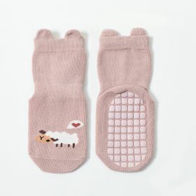 Spring And Autumn Children's Anti-slip Cartoon Room Socks (Option: Pink-L)