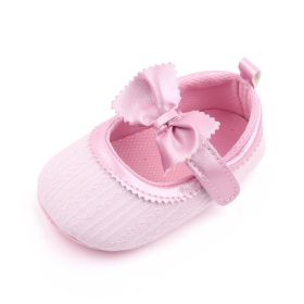 Spring And Autumn Baby Knit Breathable Comfortable Baby Toddler Shoes (Option: Pink-13cm)