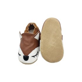 Cowhide Baby Cartoon Toddler Shoes (Option: Red Brown Fox-XL)