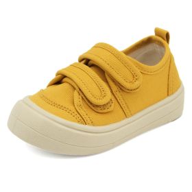 Children's Canvas Shoes Spring And Autumn Velcro Boys 'and Girls' Sneakers Big Toe Cloth Shoes (Option: Yellow-25 Yards)