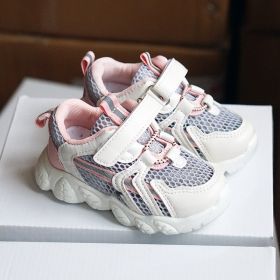 Children's Breathable Mesh Shoes Sneakers (Option: Hollow Single Mesh Pink-26 Yards)